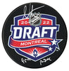 Nick Moldenhauer Autographed 2022 Inscribed NHL Draft Puck CoJo Sport Collectables Inc.