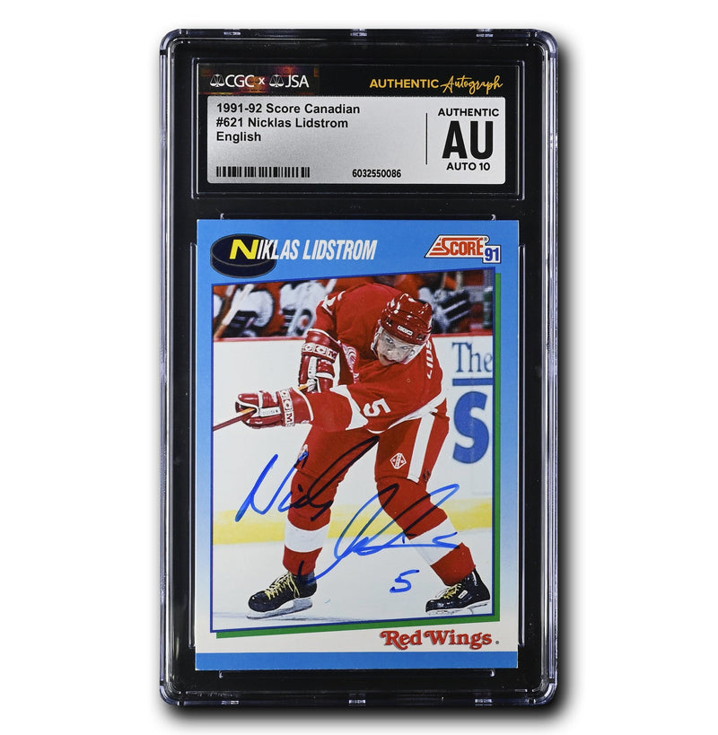 Nicklas Lidstrom Autographed 1991-92 Score Canadian English