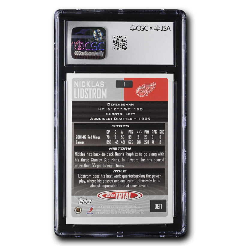 Nicklas Lidstrom Autographed 2002-03 Topps Total