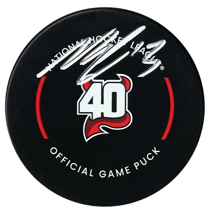 Nico Hischier Autographed New Jersey Devils Official Puck CoJo Sport Collectables Inc.