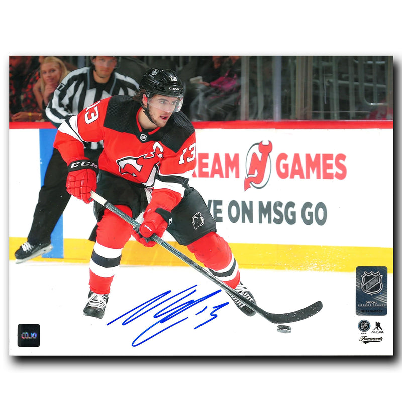Nico Hischier New Jersey Devils Autographed Skating 8x10 Photo CoJo Sport Collectables Inc.
