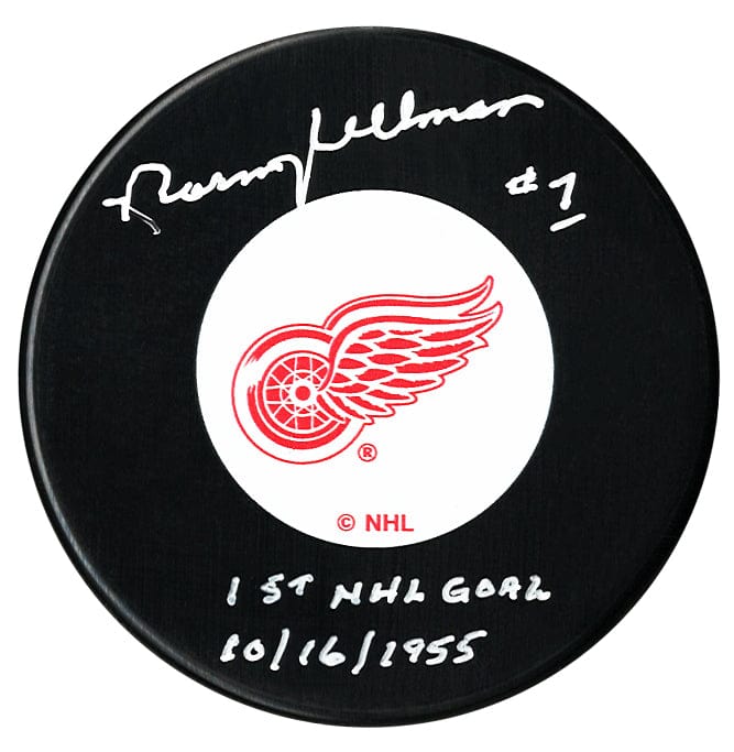 Norm Ullman Autographed Detroit Red Wings 1st Goal Inscribed Puck CoJo Sport Collectables Inc.