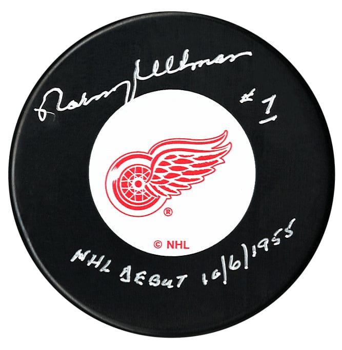 Norm Ullman Autographed Detroit Red Wings Debut Inscribed Puck CoJo Sport Collectables Inc.