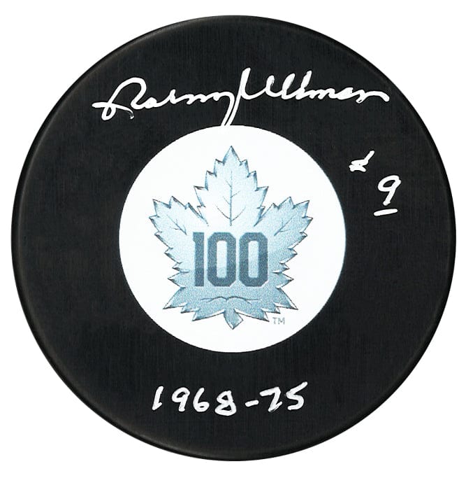 Norm Ullman Autographed Toronto Maple Leafs Centennial Season Inscribed Puck CoJo Sport Collectables Inc.
