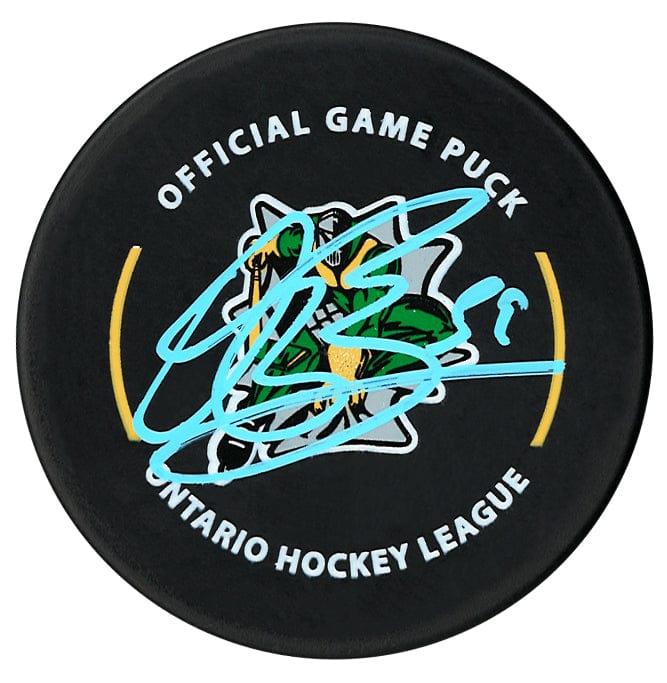 Oliver Bonk Autographed London Spider Knights Official Puck CoJo Sport Collectables Inc.