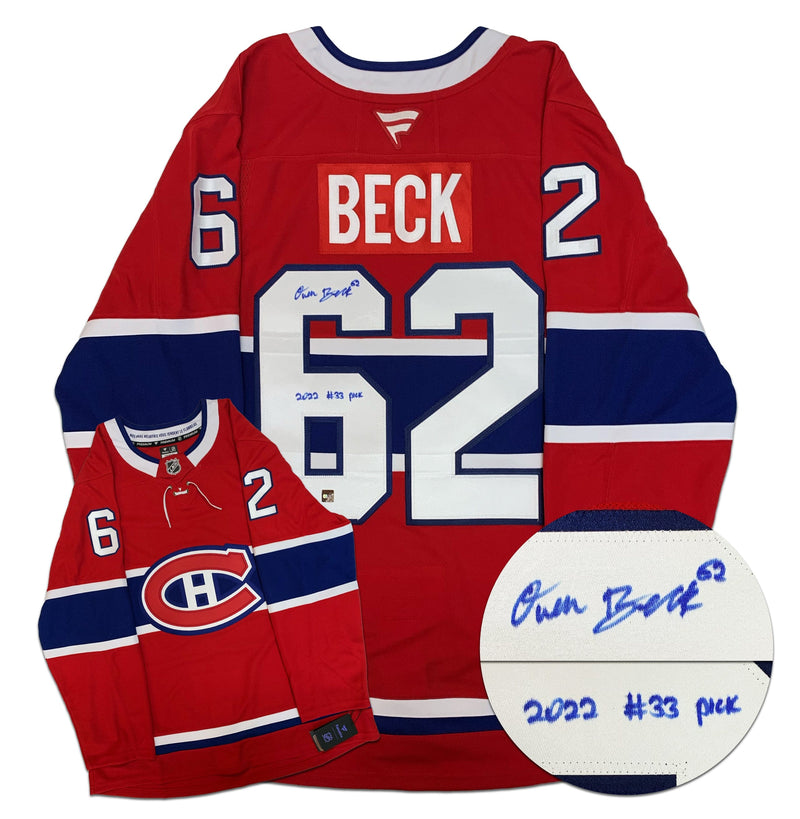 Owen Beck Montreal Canadiens Autographed Draft Inscribed Fanatics Premium Jersey CoJo Sport Collectables Inc.