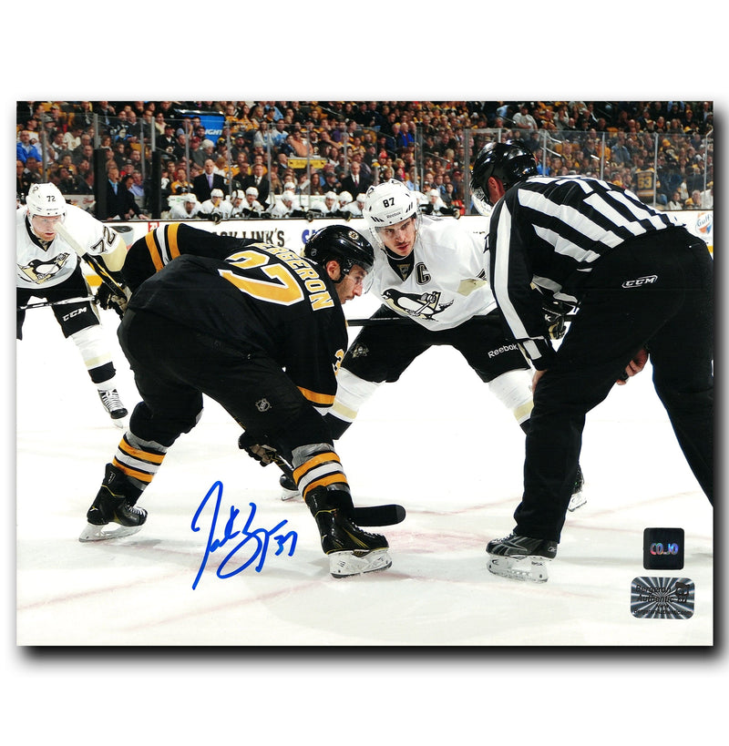 Patrice Bergeron Boston Bruins Autographed Face-Off 8x10 Photo CoJo Sport Collectables Inc.