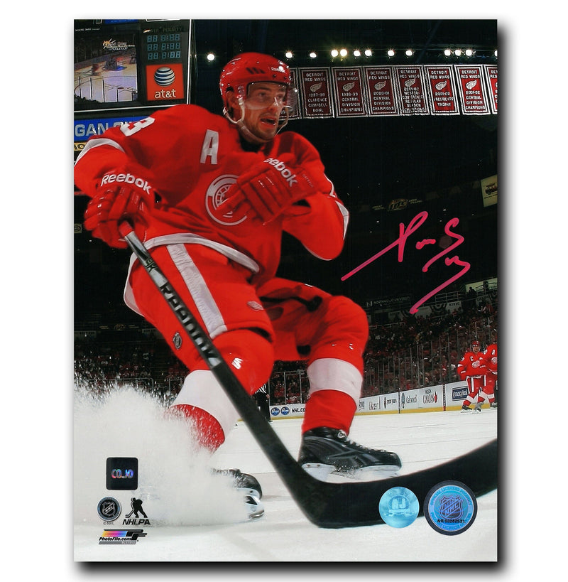 Pavel Datsyuk Detroit Red Wings Autographed Stopping 8x10 Photo CoJo Sport Collectables