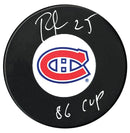 Petr Svoboda Autographed Montreal Canadiens Stanley Cup Inscribed Puck CoJo Sport Collectables Inc.