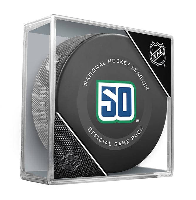 (Pre-Order) Conor Garland Autographed Vancouver Canucks 50th Anniversary Official Puck CoJo Sport Collectables Inc.