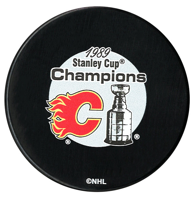 (Pre-Order) Gary Roberts Autographed Calgary Flames 1989 Stanley Cup Champions Puck