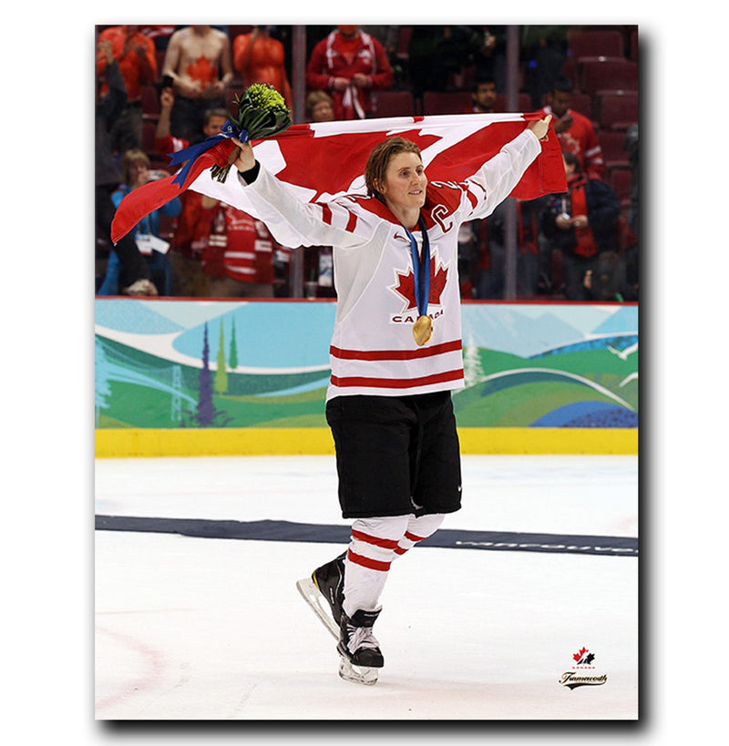 (Pre-Order) Hayley Wickenheiser Team Canada Autographed Gold Medal Celebration 8x10 Photo (Image 1)