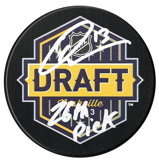 Quentin Musty Autographed 2023 Inscribed NHL Draft Puck CoJo Sport Collectables Inc.