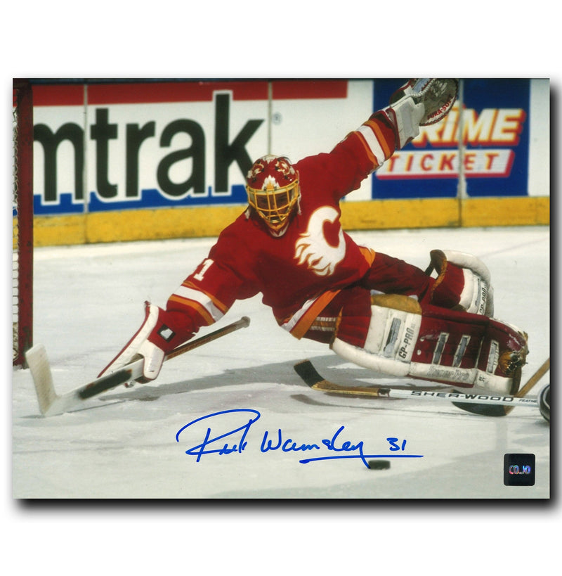 Rick Wamsley Calgary Flames Autographed Save 8x10 Photo CoJo Sport Collectables Inc.