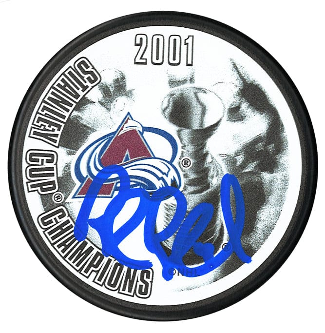 Rob Blake Autographed Colorado Avalanche 2001 Stanley Cup Champions Puck CoJo Sport Collectables Inc.