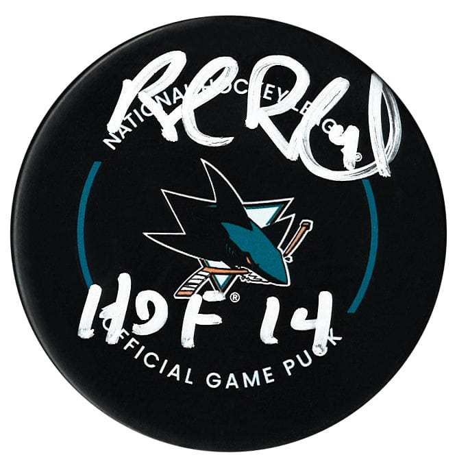 Rob Blake Autographed San Jose Sharks HOF Inscribed Official Puck CoJo Sport Collectables Inc.