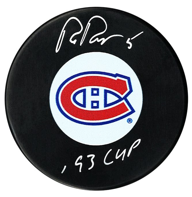 Rob Ramage Autographed Montreal Canadiens Stanley Cup Inscribed Puck CoJo Sport Collectables Inc.