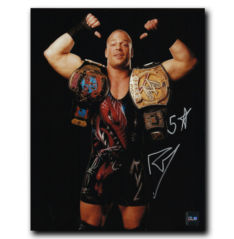 Rob Van Dam WWE Autographed Belts 8x10 Photo (Silver) CoJo Sport Collectables Inc.