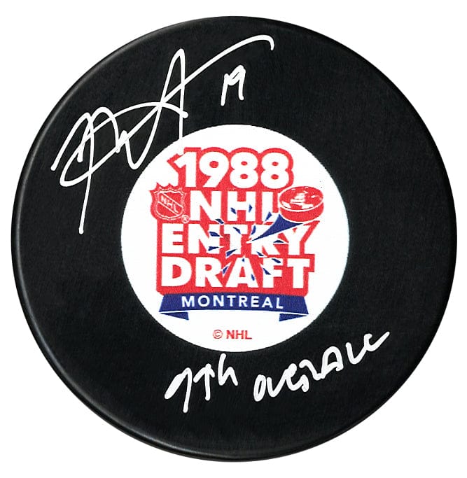 Rod Brind'Amour Autographed 1988 NHL Draft Inscribed Puck CoJo Sport Collectables Inc.