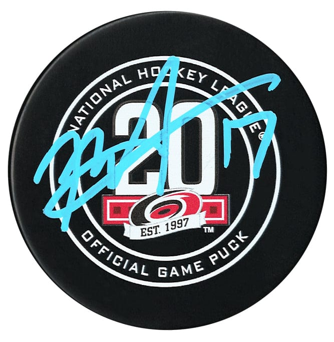 Rod Brind'Amour Autographed Carolina Hurricanes 20th Anniversary Official Puck (Baby Blue) CoJo Sport Collectables Inc.