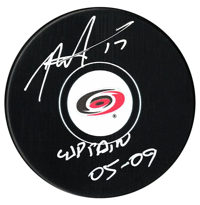 Rod Brind'Amour Autographed Carolina Hurricanes Captain Inscribed Puck CoJo Sport Collectables Inc.