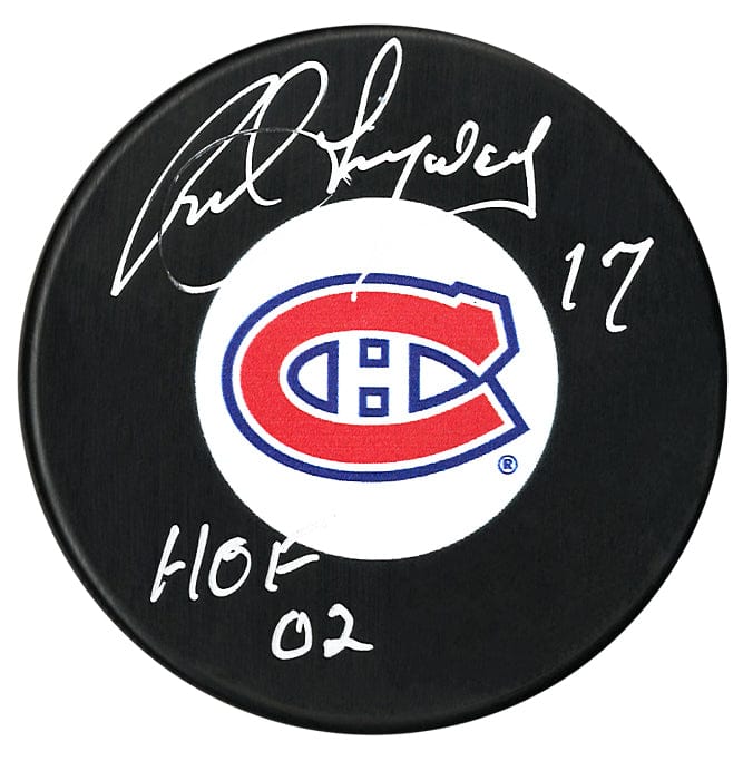 Rod Langway Autographed Montreal Canadiens HOF Inscribed Puck CoJo Sport Collectables Inc.