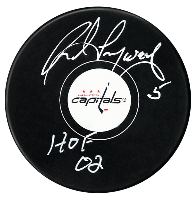 Rod Langway Autographed Washington Capitals HOF Inscribed Puck CoJo Sport Collectables Inc.