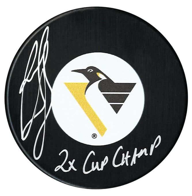Ron Francis Autographed Pittsburgh Penguins Retro Logo Stanley Cup Inscribed Puck CoJo Sport Collectables Inc.