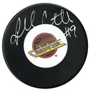 Russ Courtnall Autographed Vancouver Canucks Flying Skate Puck