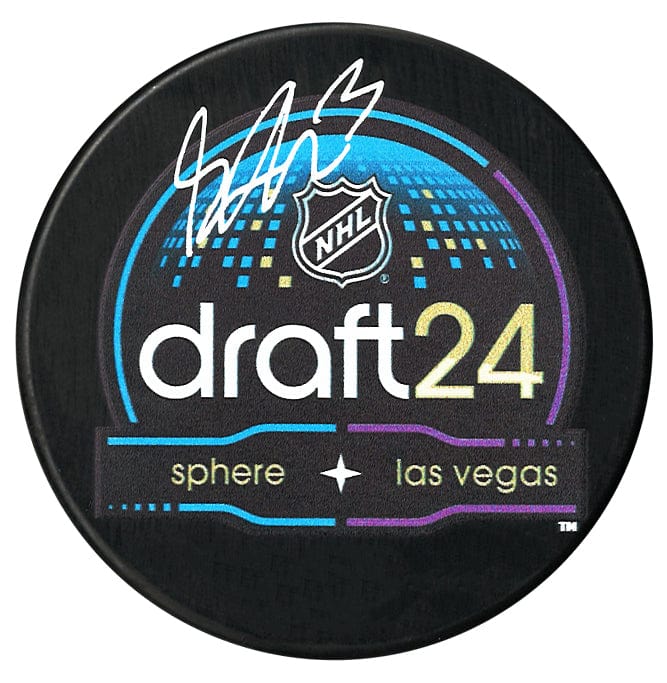 Sam Dickinson Autographed 2024 NHL Draft Puck