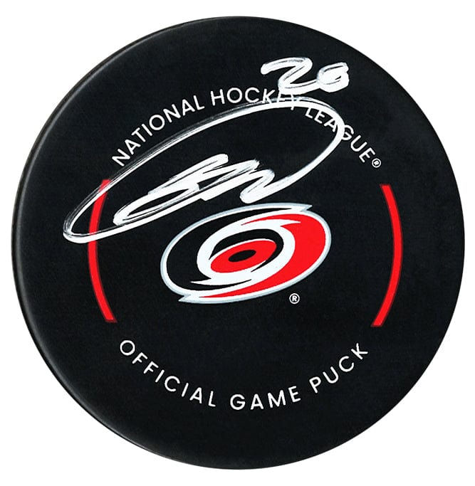 Sebastian Aho Autographed Carolina Hurricanes Official Puck CoJo Sport Collectables Inc.