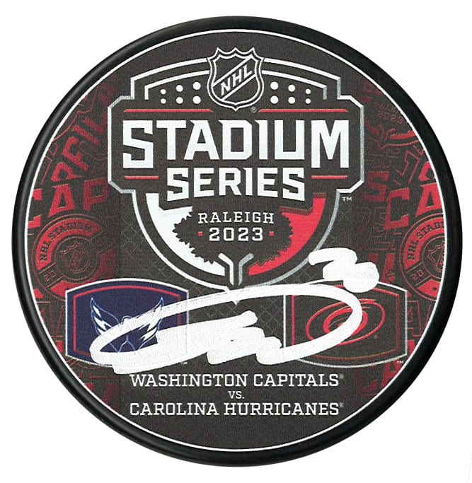 Sebastian Aho Autographed Carolina Hurricanes Stadium Series Dueling Puck CoJo Sport Collectables Inc.