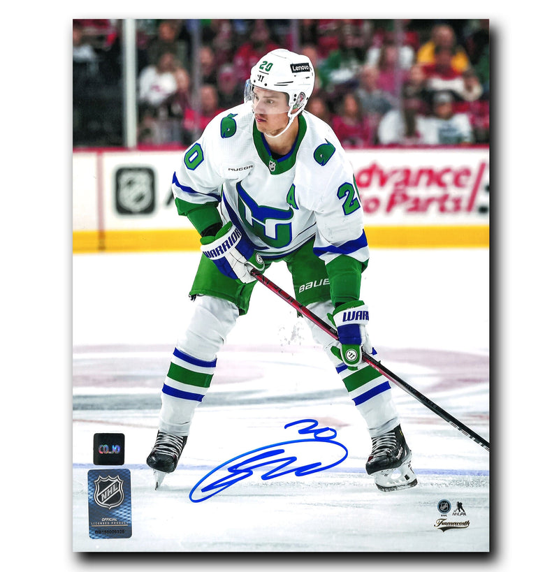 Sebastian Aho Carolina Hurricanes Autographed Whalers 8x10 Photo CoJo Sport Collectables Inc.