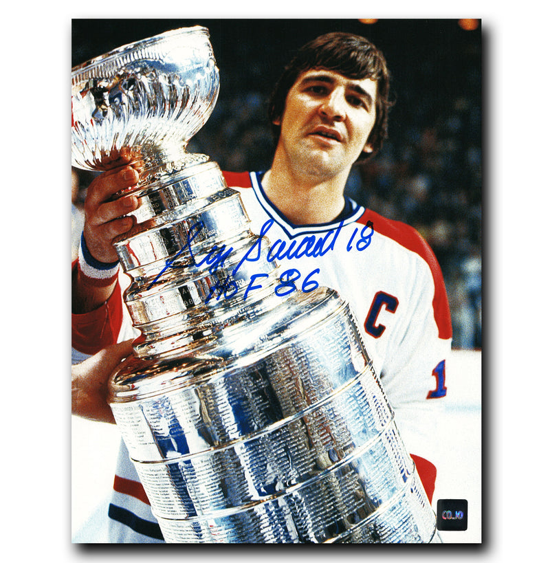 Serge Savard Montreal Canadiens Autographed Stanley Cup HOF Inscribed 8x10 Photo