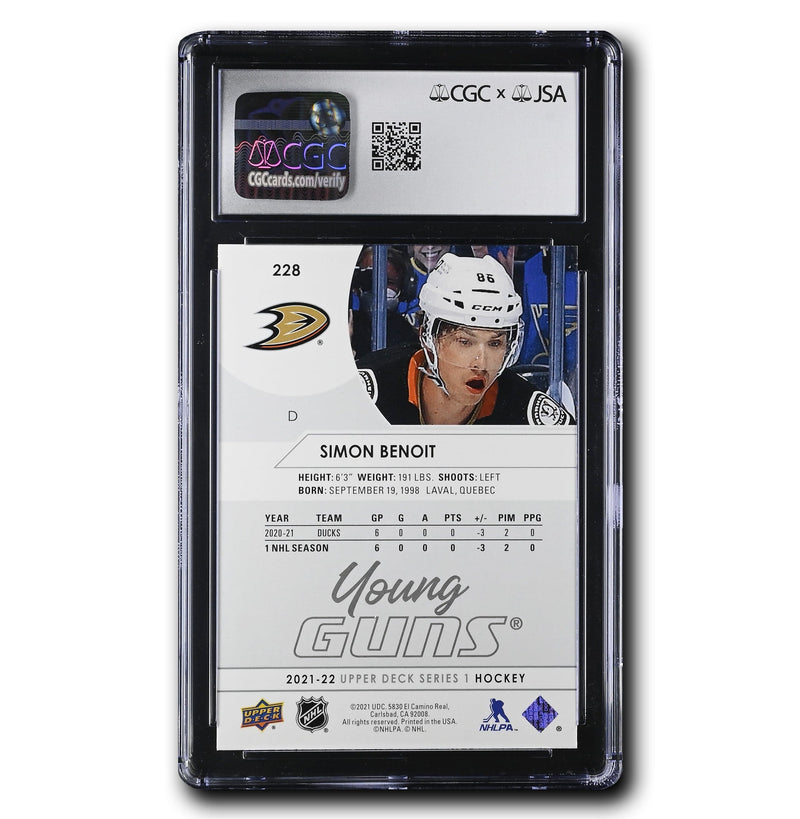 Simon Benoit Autographed 2021-22 UD Young Guns