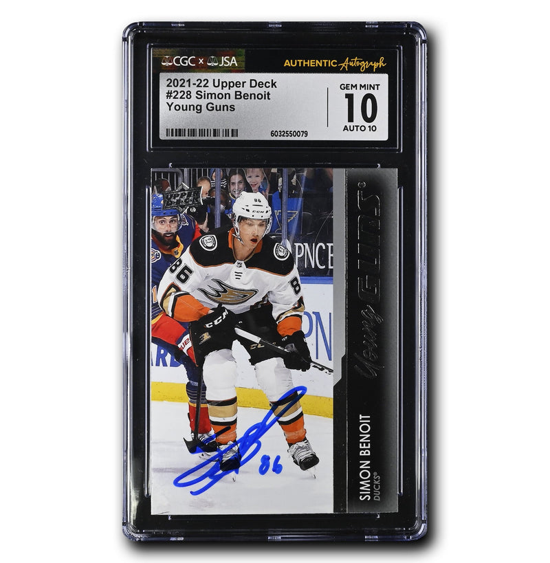 Simon Benoit Autographed 2021-22 UD Young Guns