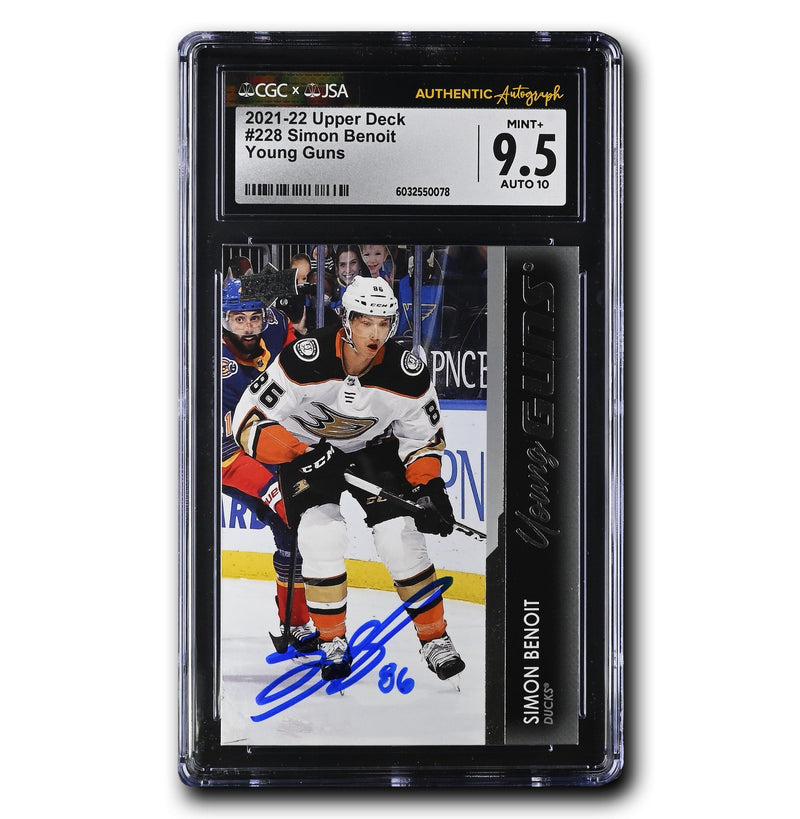 Simon Benoit Autographed 2021-22 UD Young Guns