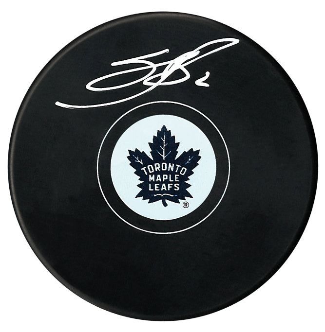 Simon Benoit Autographed Toronto Maple Leafs Puck