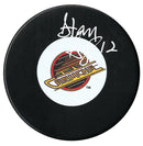 Stan Smyl Autographed Vancouver Canucks Flying Skate Puck