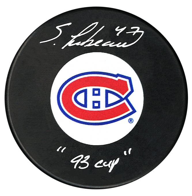 Stephan Lebeau Autographed Montreal Canadiens Stanley Cup Inscribed Puck CoJo Sport Collectables Inc.