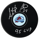 Stephane Fiset Autographed Colorado Avalanche Stanley Cup Inscribed Puck CoJo Sport Collectables Inc.