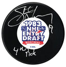 Steve Yzerman Autographed 1983 NHL Draft Inscribed Puck CoJo Sport Collectables Inc.
