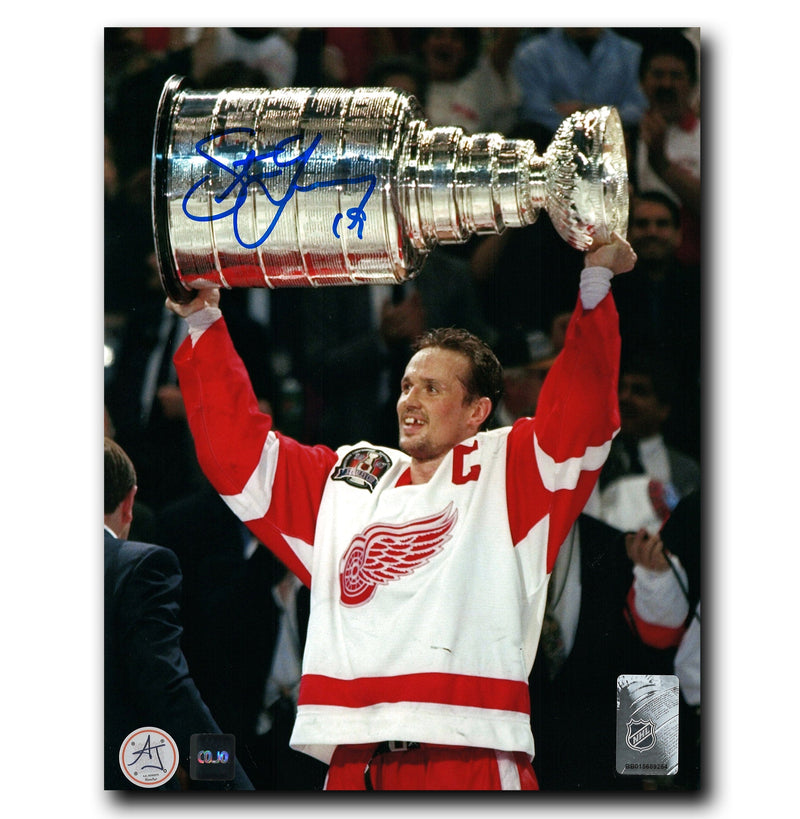 Steve Yzerman Detroit Red Wings Autographed Stanley Cup 8x10 Photo CoJo Sport Collectables