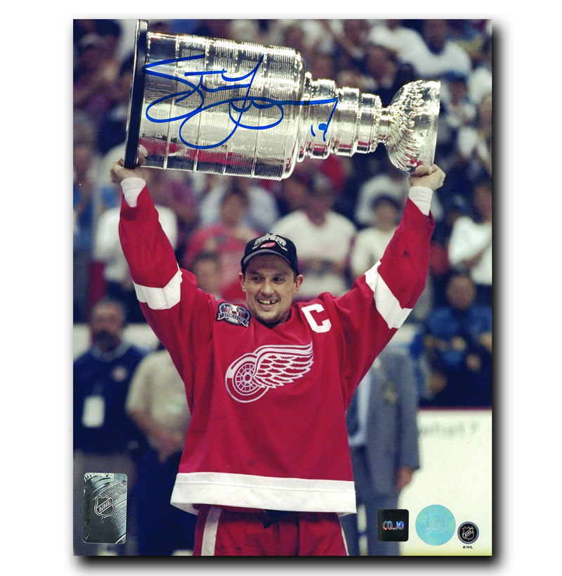 Steve Yzerman Detroit Red Wings Autographed Stanley Cup 8x10 Photo CoJo Sport Collectables Inc.