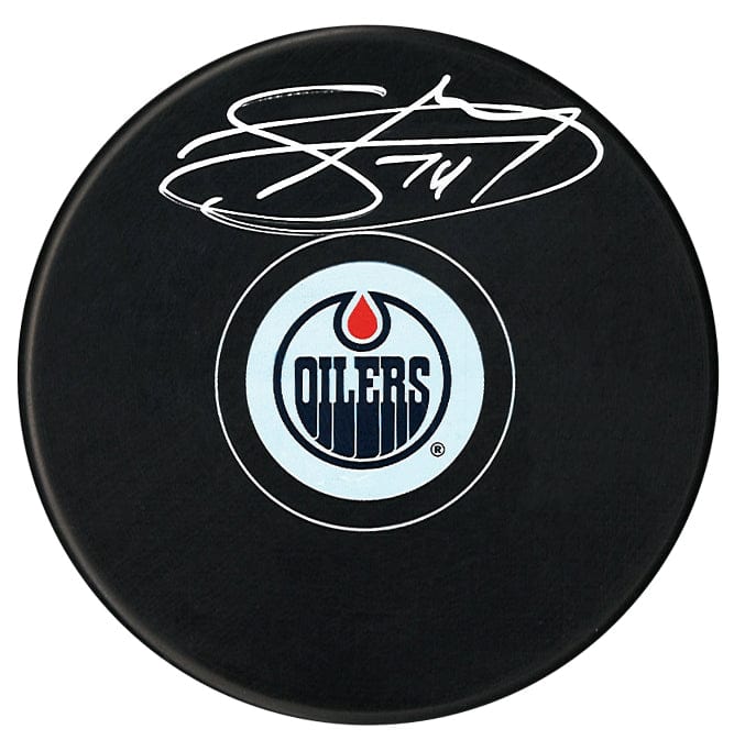 Stuart Skinner Autographed Edmonton Oilers Puck CoJo Sport Collectables Inc.