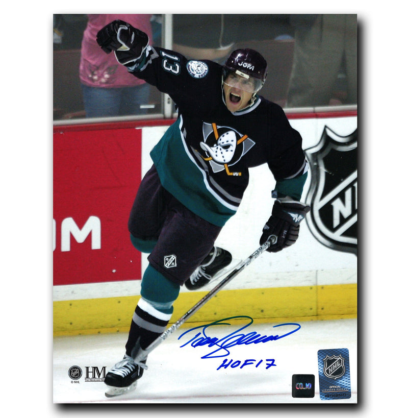 Teemu Selanne Anaheim Ducks Autographed Celebration 8x10 Photo CoJo Sport Collectables Inc.