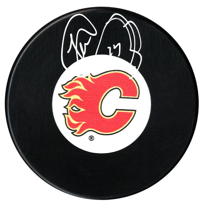 Theo Fleury Autographed Calgary Flames Puck CoJo Sport Collectables Inc.