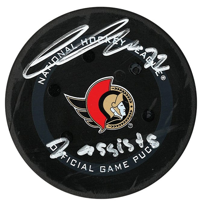 Thomas Chabot Autographed Ottawa Senators 12/11/21 Game Used Inscribed Puck (Tape Wrapped) CoJo Sport Collectables Inc.