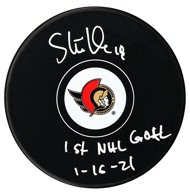 Tim Stutzle Autographed Ottawa Senators 1st Goal Inscribed Puck CoJo Sport Collectables Inc.