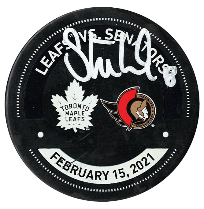 Tim Stutzle Autographed Ottawa Senators February 15, 2021 Warm-Up Used Puck (